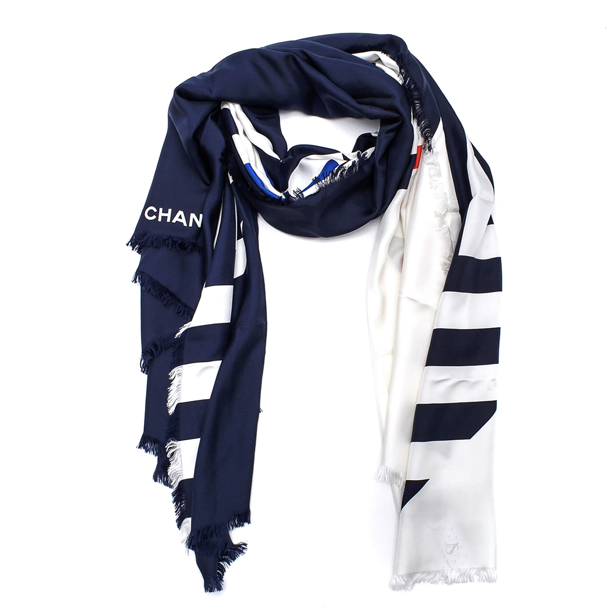 Chanel - Tricolor La Pausa Silk Shawl 190 cm x135 cm 